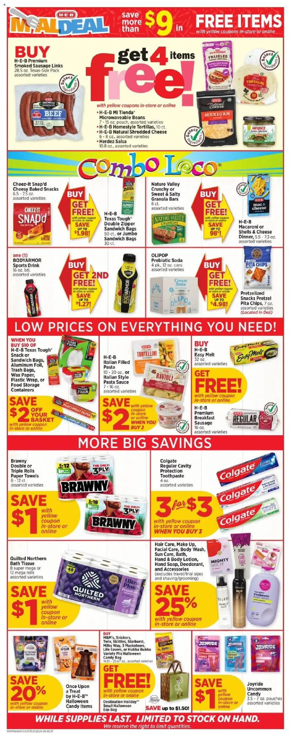 H-E-B Weekly Ad, page 2 of 3, valid 09/09/2026 - 09/15/2026 — Online, In-store, H-E-B, GoodPop