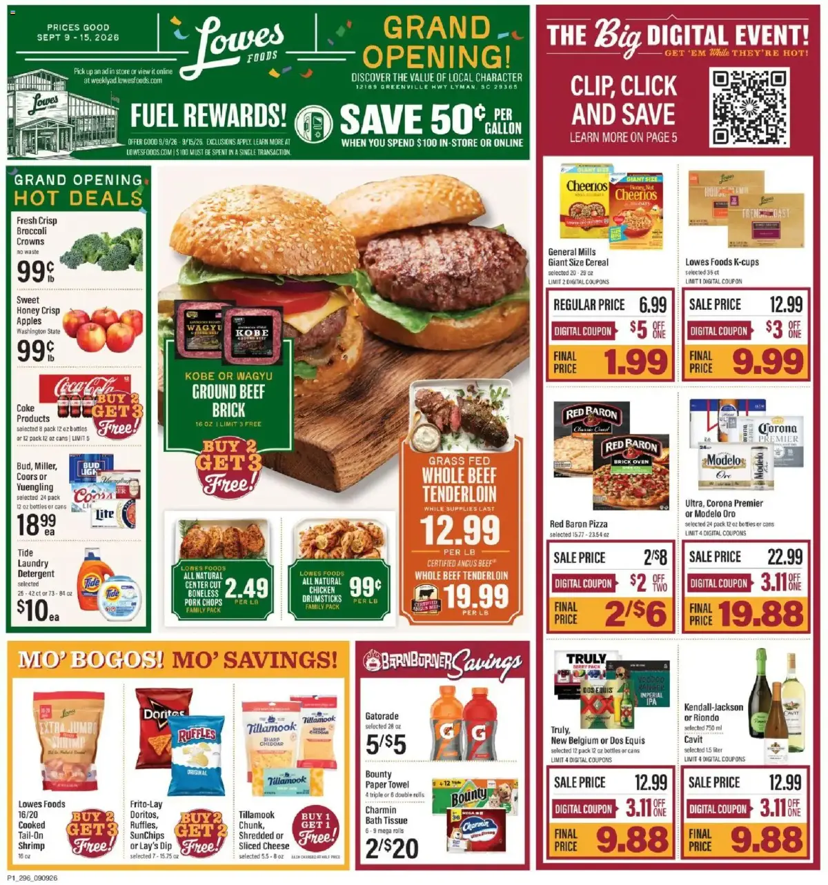 Lowes Foods offer from 09/09/2026 Lowes Foods Weekly Ad - SC, page 1 of 11, valid 09/09/2026 - 09/15/2026