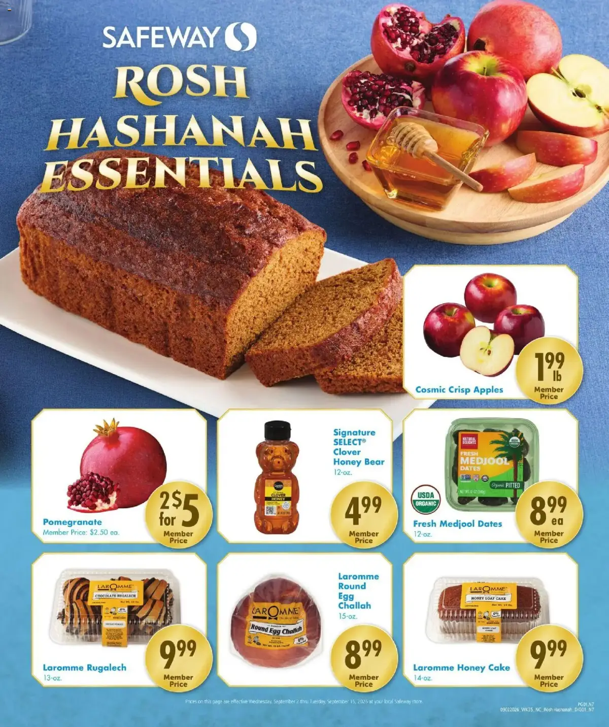 Safeway Rosh Ad, page 1 of 2, valid 09/02/2026 - 09/15/2026