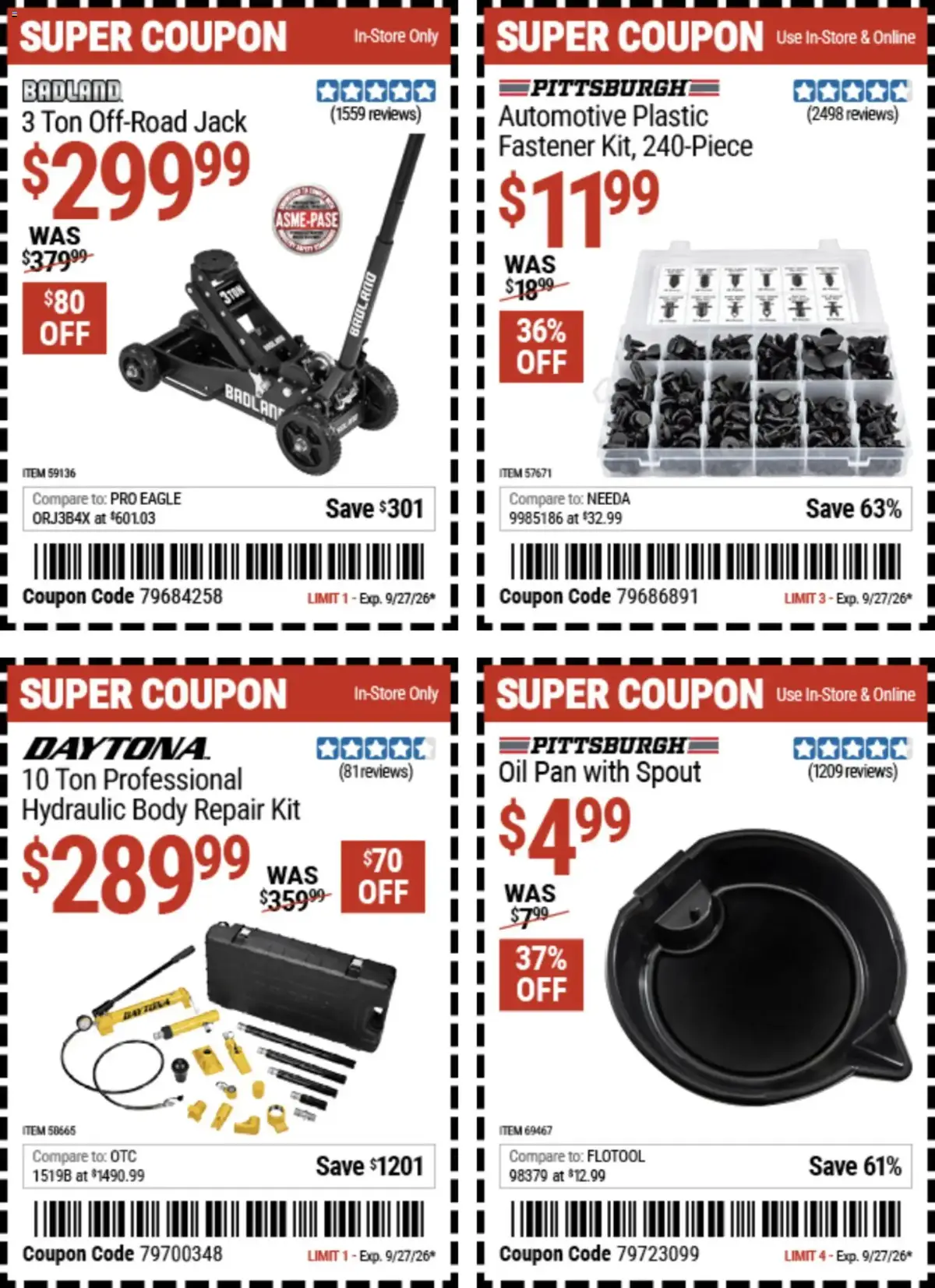 Harbor Freight Weekly Ad, page 9 of 18, valid 09/14/2026 - 09/27/2026
