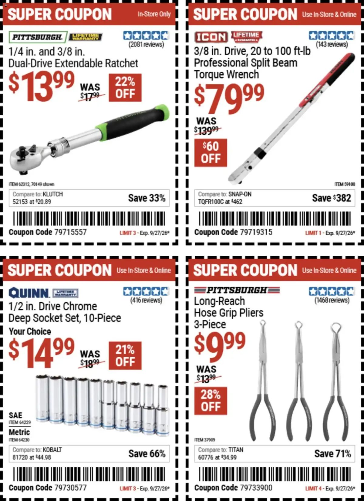 Harbor Freight Weekly Ad, page 17 of 18, valid 09/14/2026 - 09/27/2026