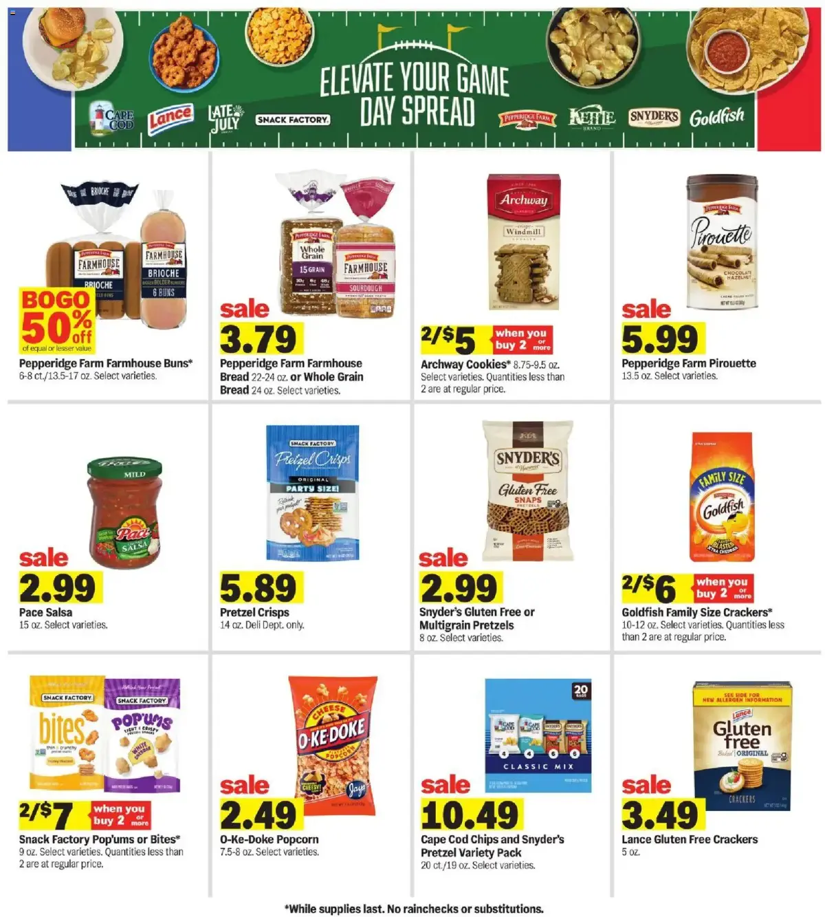 Meijer Weekly Ad, page 33 of 35, valid 09/09/2026 - 09/15/2026 — Farmhouse, Pepperidge, Snack Factory, Goldfish