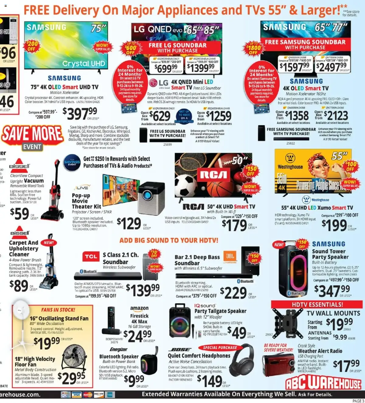 ABC Warehouse Weekly Ad, page 3 of 4, valid 09/13/2026 - 09/19/2026