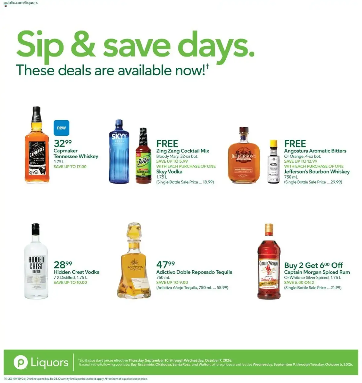 Publix offer from 09/10/2026 Publix Liquor Ad, page 4 of 4, valid 09/10/2026 - 09/16/2026