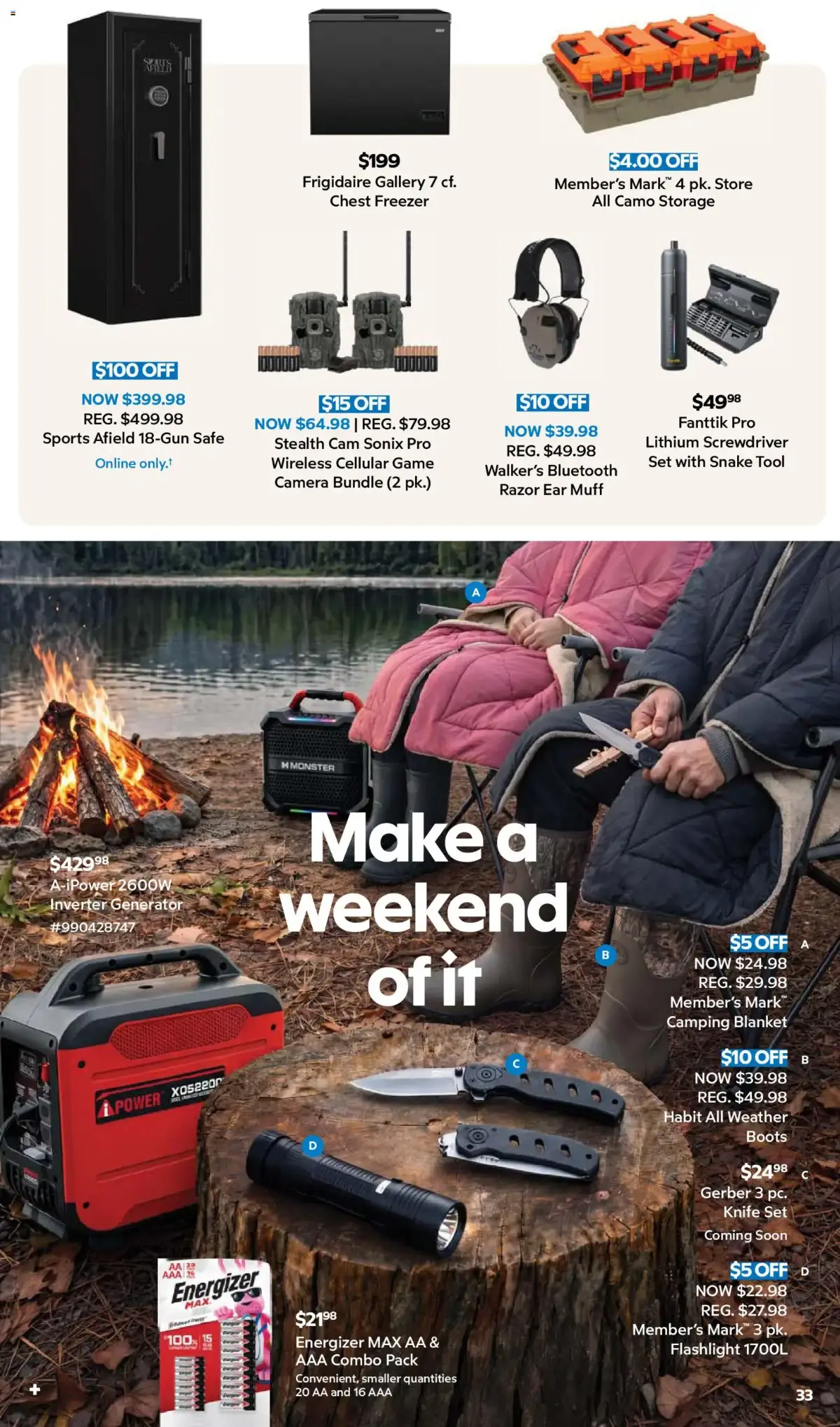 Sam's Club Weekly Ad, page 33 of 44, valid 08/26/2026 - 09/20/2026 — Member's Mark, Ear Muff, -Gun Safe, Sonix Pro