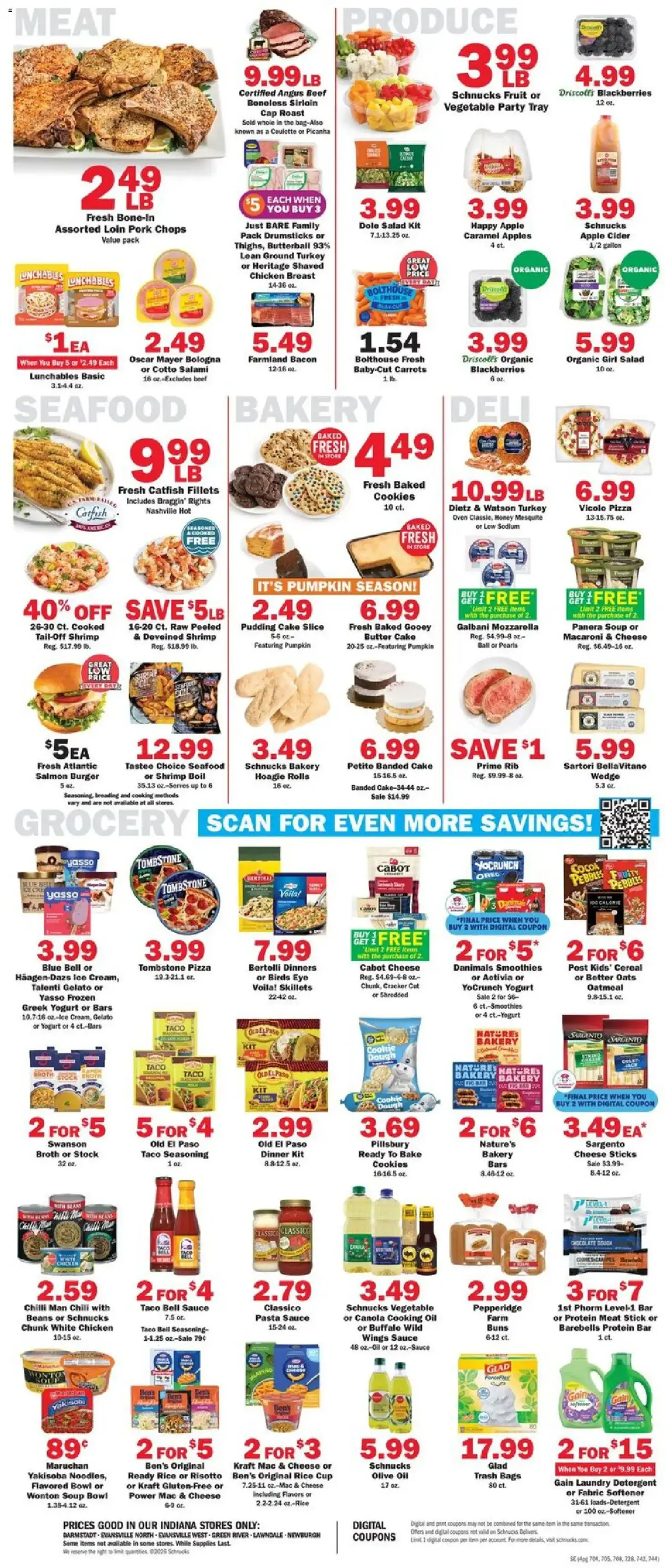 Schnucks Weekly Ad, page 4 of 5, valid 09/09/2026 - 09/15/2026 — Chunk, Organic, Oid Paso, Old Pasc
