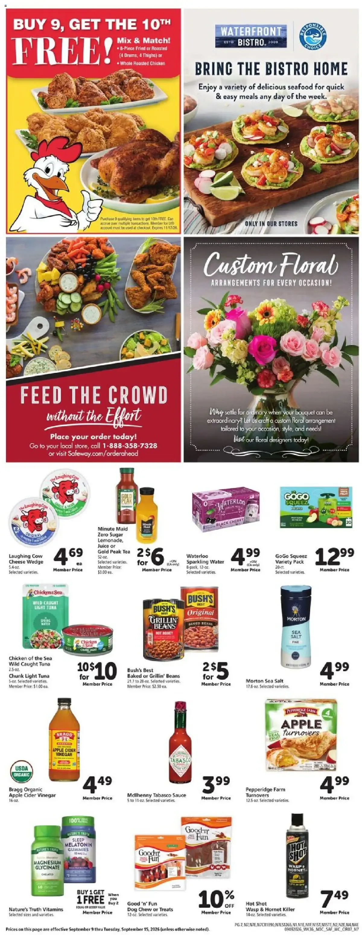 Safeway Weekly Ad, page 7 of 10, valid 09/09/2026 - 09/15/2026 — Yerba, Madre, Sour Bon, Jin Beam