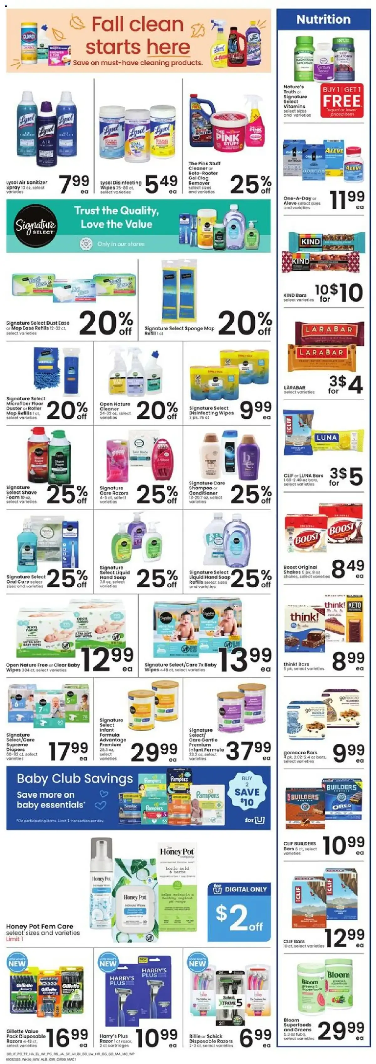 Albertsons Weekly Ad, page 7 of 9, valid 09/09/2026 - 09/15/2026 — Huggies, Extra, Baby Club, Think Keto