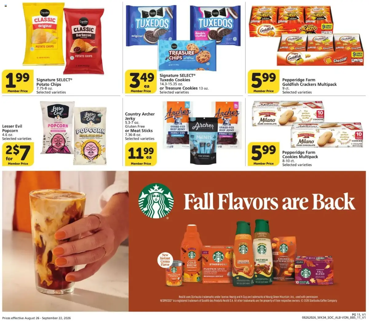 Vons Big Book of Savings, page 11 of 13, valid 08/26/2026 - 09/22/2026