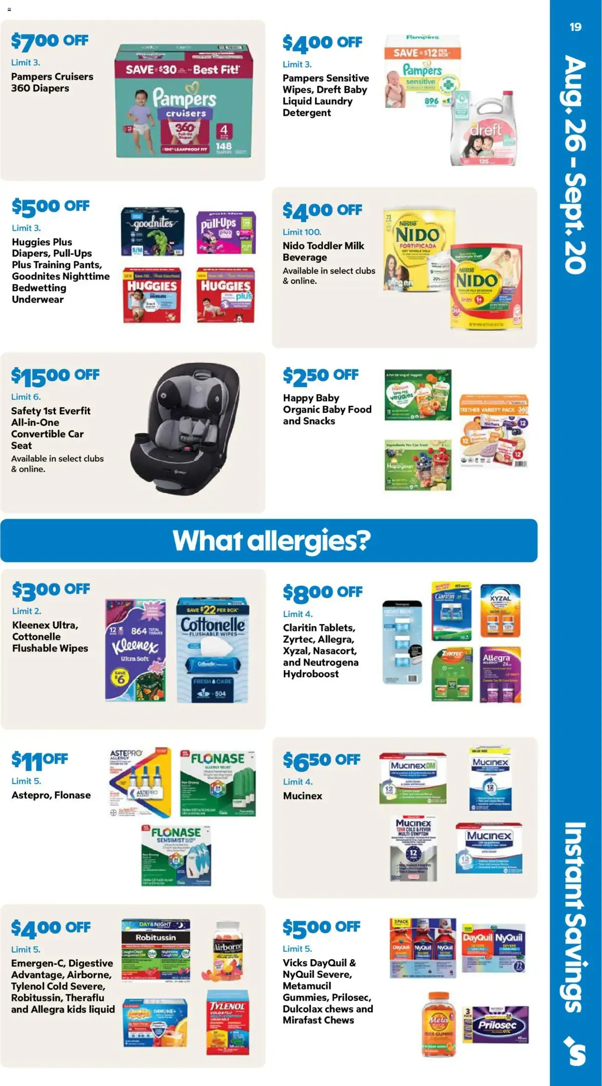 Sam's Club Weekly Ad, page 19 of 44, valid 08/26/2026 - 09/20/2026 — Online, Pampers, Huggies, Aug Sept