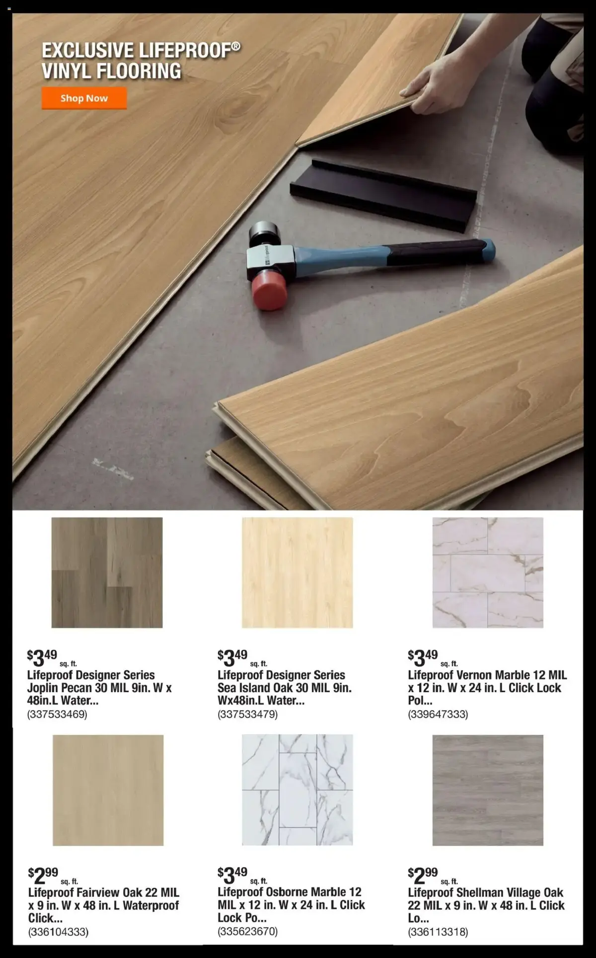 Home Depot Shop Pro Ad, page 2 of 6, valid 09/07/2026 - 09/14/2026 — Lifeproof, Mil Click, Designer Series, Oak Mil
