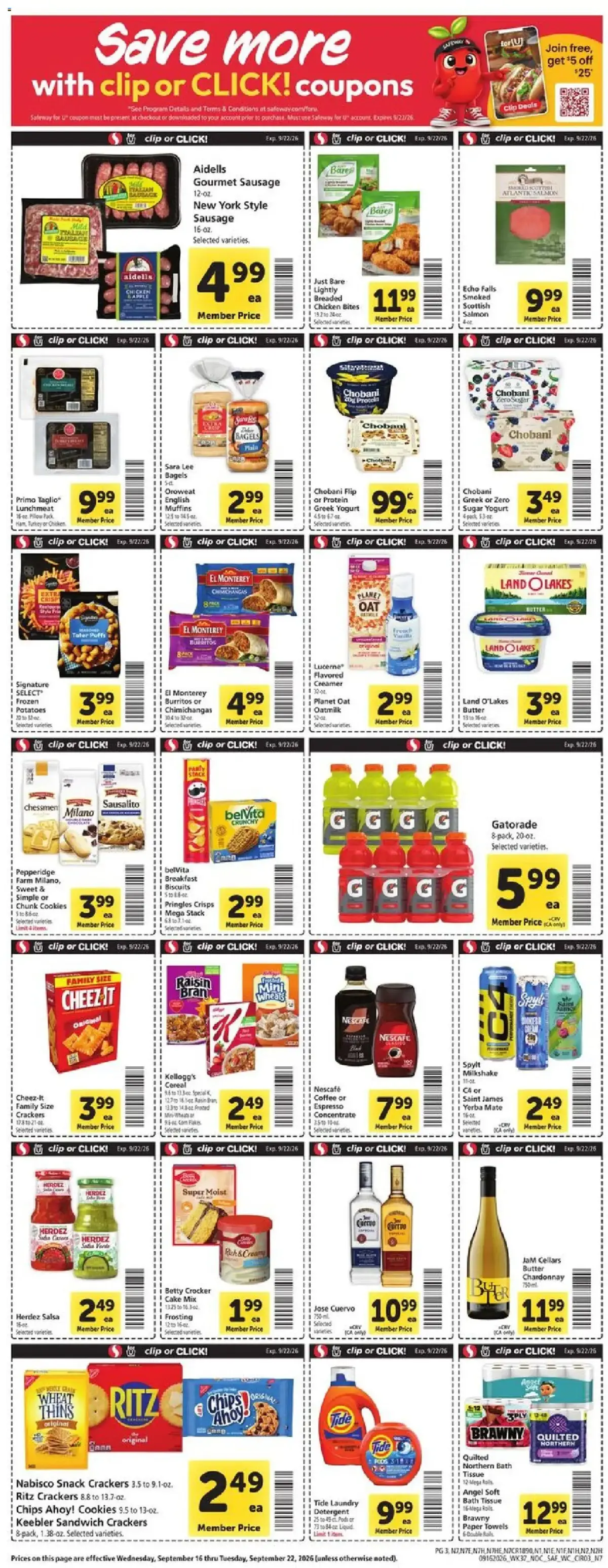 Safeway Weekly Ad, page 3 of 10, valid 09/16/2026 - 09/22/2026