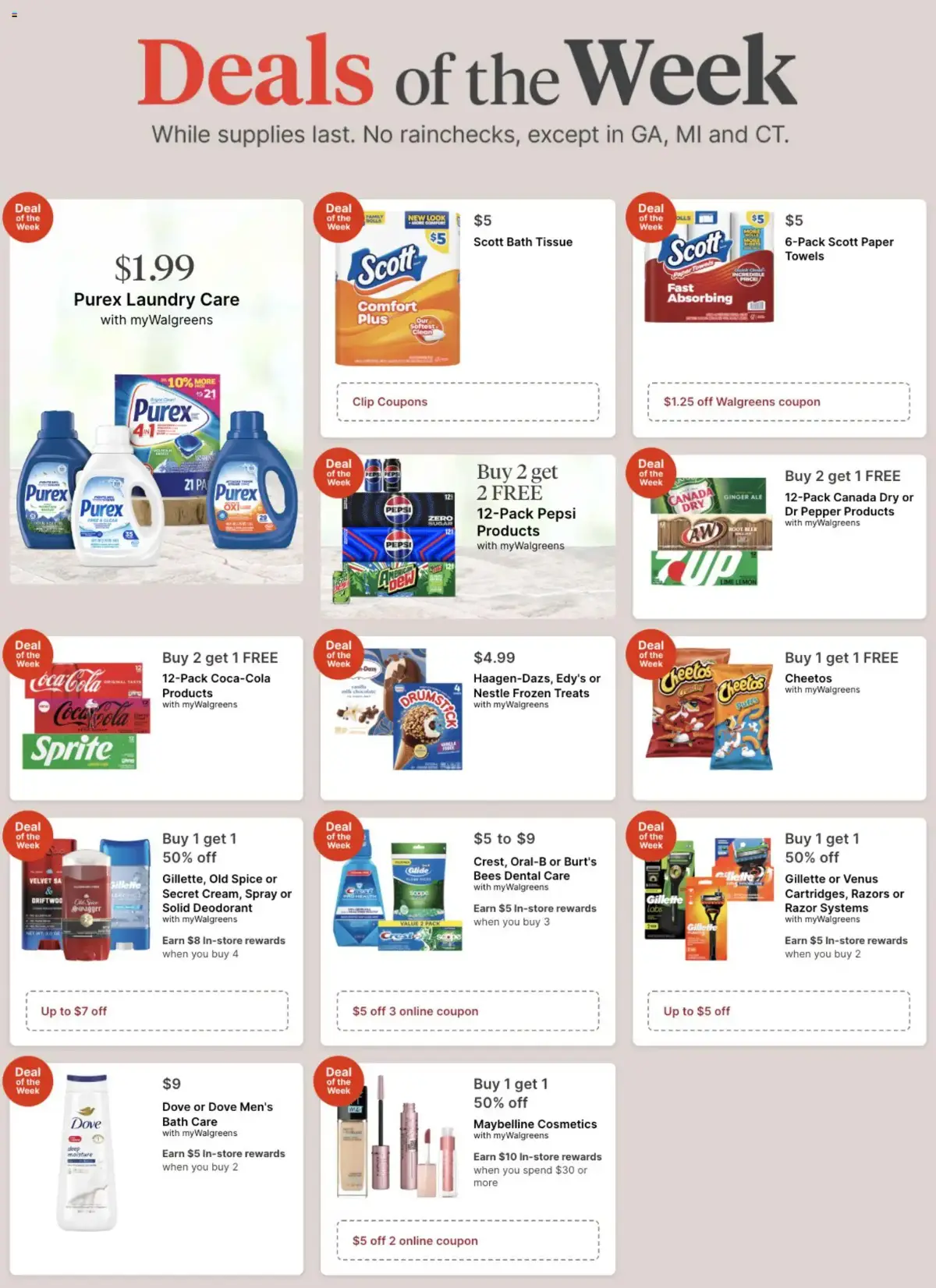 Walgreens Weekly Ad, page 1 of 1, valid 09/06/2026 - 09/12/2026 — Scott, Products, Old Spice, Bath Care