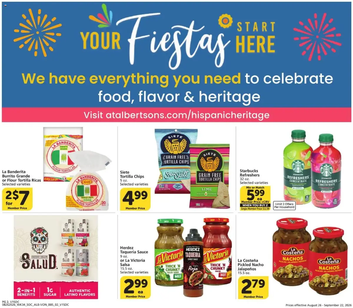 Vons Big Book of Savings, page 2 of 13, valid 08/26/2026 - 09/22/2026