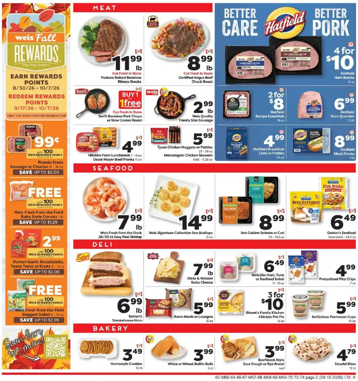 Weis Weekly Ad, page 5 of 7, valid 09/10/2026 - 09/16/2026 — Clip, Limits Apply, Peak Tea, Easy Peel