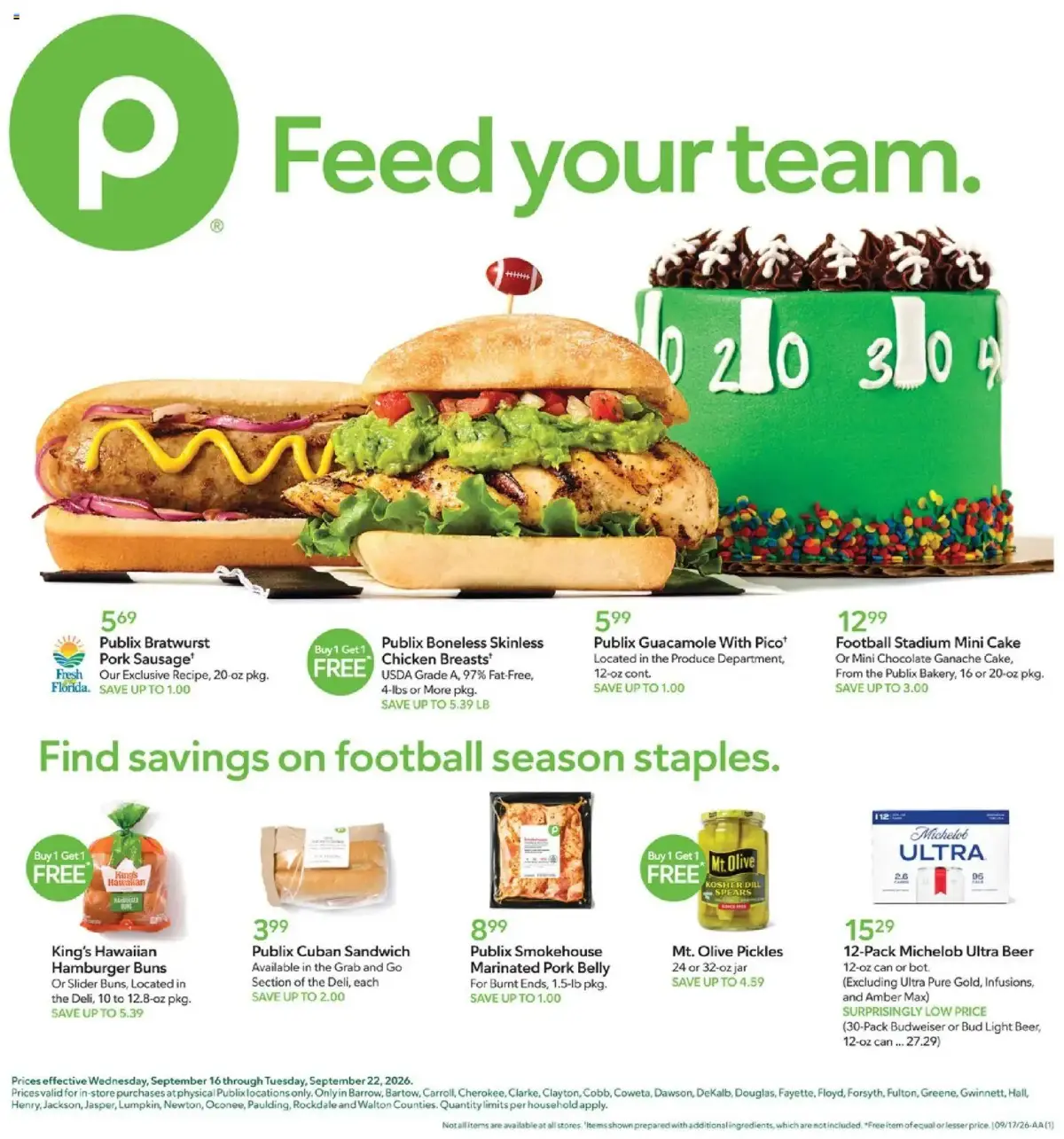 Publix Weekly Ad, page 1 of 17, valid 09/16/2026 - 09/22/2026