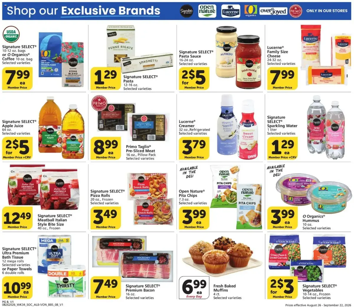 Vons Big Book of Savings, page 8 of 13, valid 08/26/2026 - 09/22/2026