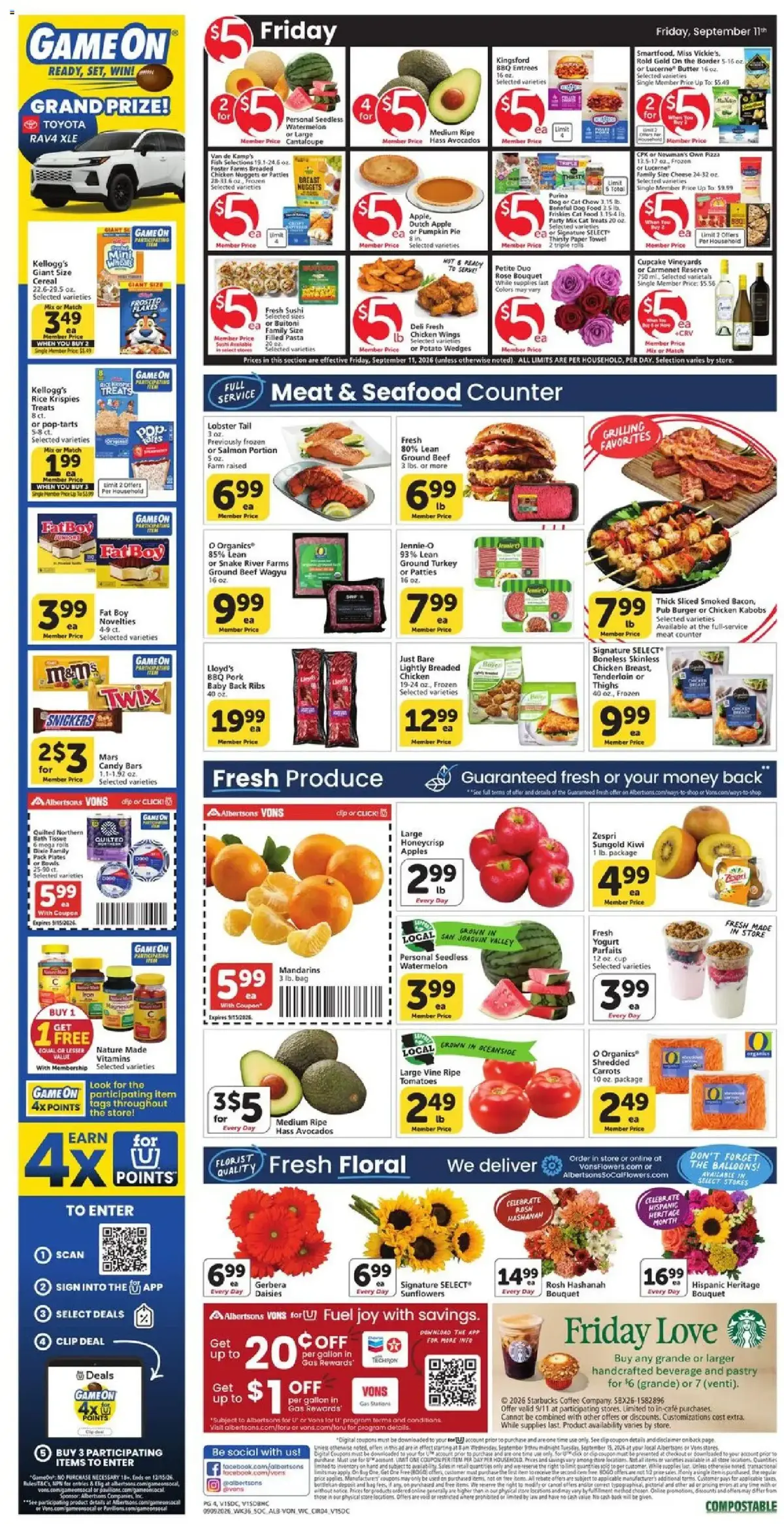 Vons Weekly Ad, page 3 of 6, valid 09/09/2026 - 09/15/2026 — Signature Select, Dog Treats, Simply, Frozen