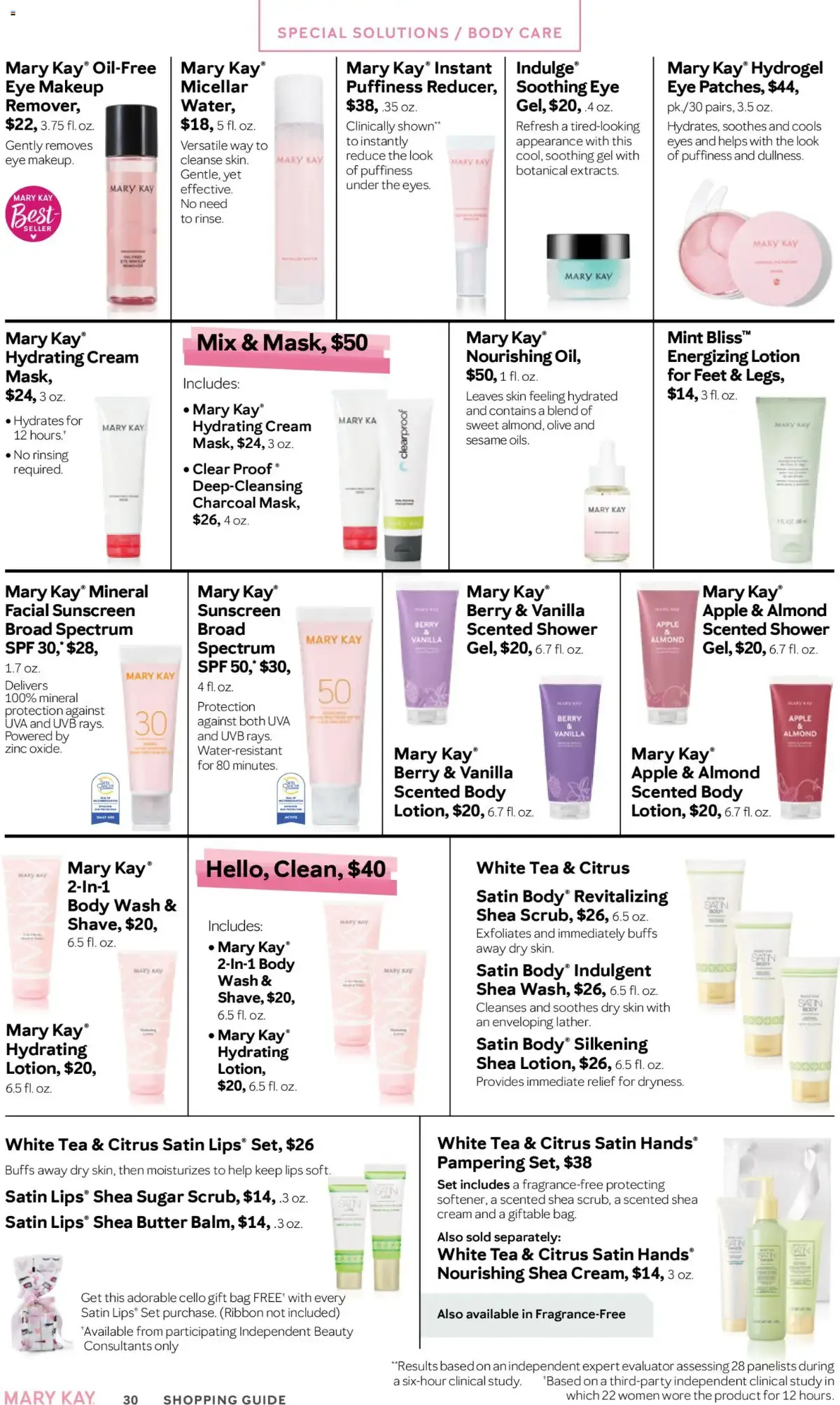 Mary Kay The Look Summer 2026, page 30 of 36, valid 05/16/2026 - 09/16/2026 — Lotion, Eye Makeup, Apple Almond, Scented Body