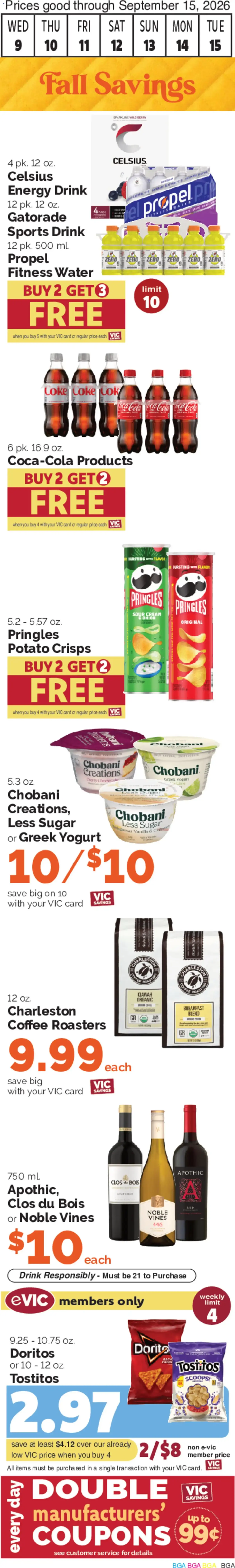 Harris Teeter Weekly Ad, page 2 of 12, valid 09/09/2026 - 09/15/2026 — Goldfish, Land Lakes, Cheddar, Natural