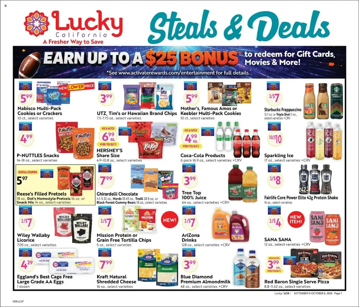 Lucky Supermarkets Online Savings Guide, page 1 of 12, valid 09/09/2026 - 10/06/2026