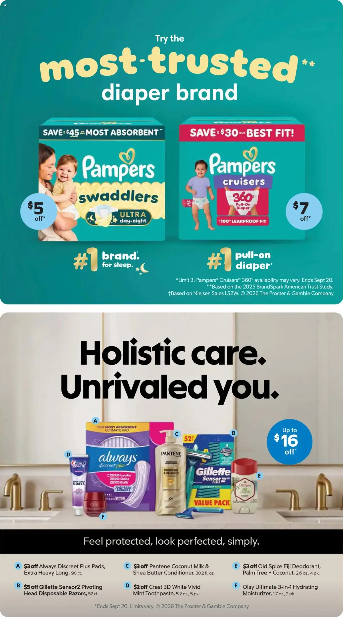 Sam's Club Weekly Ad, page 18 of 44, valid 08/26/2026 - 09/20/2026 — Pampers, Day Night, Heavy Long, Tree Coconut